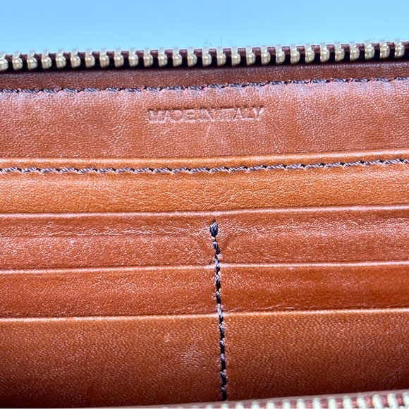 Burberry Brown Beige Fabric and Leather Leighton Continental Wallet Authentic - Picture 7 of 13